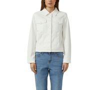 Jeansjacke S.OLIVER, Damen, Gr. 36, weiß, Denim/Jeans, Obermaterial: 98% Baumwolle, 2% Elasthan, unifarben, normal hüftlang, Rundhals, Jacken Jeansjacke, mit weißen Knöpfen (45673808-36) weiß