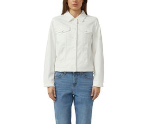 Jeansjacke S.OLIVER, Damen, Gr. 46, weiß, Denim/Jeans, Obermaterial: 98% Baumwolle, 2% Elasthan, unifarben, normal hüftlang, Rundhals, Jacken Jeansjacke, mit weißen Knöpfen (45673808-46) weiß