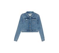 Jeansjacke S.OLIVER JUNIOR, Mädchen, Gr. 134/140, blau, Denim/Jeans, Obermaterial: 79% Baumwolle, 20% Polyester, 1% Elasthan, unifarben, regular fit kurz, Jacken Jeansjacke, mit Taschen (70136345-134)