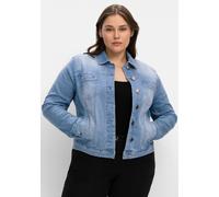 Jeansjacke SHEEGO "Große Größen" Gr. 50, blau (light blue denim) Damen Jacken (10015456-50) light blue denim