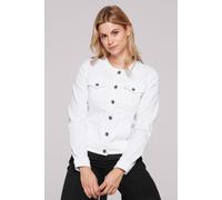 Jeansjacke SOCCX, Damen, Gr. S, weiß, Material: 85% Baumwolle, 12% Polyester, 3% Elasthan, unifarben, slim fit kurz, eingesetzt 1-Knopf-Manschette, Jacken Jeansjacke, mit Brusttaschen (63856358-S) wei