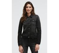 Jeansjacke SOCCX, Damen, Gr. XL, schwarz (schwarz washed metal), Jeans, Material: 63% Baumwolle, 25% Polyester, 10% Viskose, 2% Elasthan, slim fit kurz, eingesetzt 1-Knopf-Manschette, Jacken Jeansjack