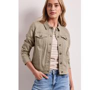Jeansjacke STREET ONE, Damen, Gr. 44, beige washed, Jeans, 92% Baumwolle, 6% Polyester, 2% Elasthan, unifarben, normal normal, V-Ausschnitt, Bündchen, Jacken Jeansjacke, im Denim-Style (40166948-44) b