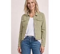 Jeansjacke STREET ONE, Damen, Gr. 46, olive washed, Jeans, 92% Baumwolle, 6% Polyester, 2% Elasthan, unifarben, normal normal, V-Ausschnitt, Manschette, Jacken Jeansjacke, aus Baumwolle mit Stretchant