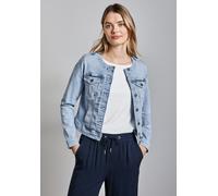 Jeansjacke STREET ONE, Damen, Gr. 46, ultra bleached wash, Jeans, 84% Baumwolle, 13% Polyester, 3% Elasthan, unifarben, normal kurz, Rundhals, Bündchen, Jacken, mit Brusttaschen (29530729-46) ultra bl
