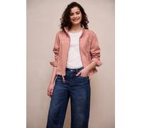 Jeansjacke STREET ONE STUDIO, Damen, Gr. 34, rosa (pink authentic washed), Jeans, 100% Baumwolle, unifarben, normal normal, V-Ausschnitt, abgesteppt, Jacken Jeansjacke, aus reiner Baumwolle (16434015-