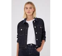 Jeansjacke STREET ONE STUDIO, Damen, Gr. 44, schwarz (authentic rinse wash), Jeans, 72% Baumwolle, 27% Polyester, 1% Elasthan, unifarben, normal normal, V-Ausschnitt, abgesteppt, Jacken Jeansjacke, in