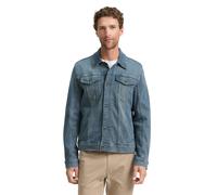 Jeansjacke TOM TAILOR, Herren, Gr. XXXL, blau (mid stone blau grau denim), Denim/Jeans, Obermaterial: 98% Baumwolle, 2% Elasthan, unifarben, casual, normal hüftlang, Rundhals, Langarm 1-Knopf-Manschet