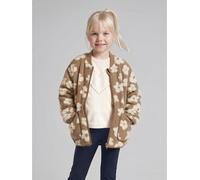 Jeansjacke TOM TAILOR, Mädchen, Gr. 104/110, braun (braun teddy flower artwork), Web, Obermaterial: 100% Polyester. Futter: 100% Polyester, regular fit, Jacken Jeansjacke (67215245-104) braun teddy fl