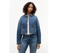 Jeansjacke TOMMY HILFIGER "CROPPED JACKET CAM MID", Damen, Gr. M (40), cam mid, Denim/Jeans, Obermaterial: 100% Baumwolle, unifarben, regular fit kurz, Rundhals, eingesetzt angesetztes Bündchen, Jacke
