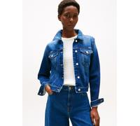Jeansjacke TOMMY HILFIGER "DNM NEW DOREEN SLIM JACKET", Damen, Gr. 38, blau (new doreen), Denim/Jeans, Obermaterial: 98% Baumwolle, 2% Elasthan, unifarben, slim fit normal, Jacken Jeansjacke (61196120