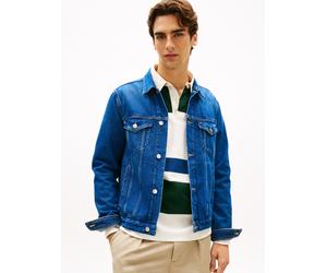 Jeansjacke TOMMY HILFIGER "REGULAR TRUCKER", Herren, Gr. M, ike blau, Denim/Jeans, Obermaterial: 100% Baumwolle, regular fit normal, 1-Knopf-Manschette, Jacken Jeansjacke, Icon Denimjacket Jeansjacke