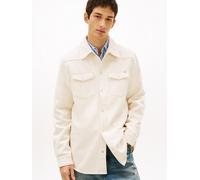 Jeansjacke TOMMY JEANS "DENIM WESTERN", Herren, Gr. S, denim weiß 01, Web, Obermaterial: 100% Baumwolle, unifarben, regular fit normal, Rundhals, eingesetzt Manschette, Jacken Jeansjacke, Regular fit