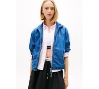 Jeansjacke TOMMY JEANS "TJW CHAMBRAY JACKET EXT", Damen, Gr. S (36), denim medium, Denim/Jeans, Obermaterial: 100% Baumwolle, unifarben, regular fit hüftbedeckend, elastischer Bund, Jacken Jeansjacke,