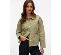 VERO MODA Damen Vmjamie Ls Denim Shacket Mix Noos, Laurel Wreath, l