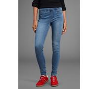 Jeansjeggings ARIZONA, Damen, Gr. 40, N-Gr, blau used, Denim/Jeans, Obermaterial: 63% Baumwolle, 32% Polyester, 5% Elasthan, unifarben, Basic, skinny fit normal, Jeans, skinny (56302418-40) blau used