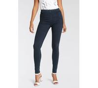 Jeansjeggings ARIZONA, Damen, Gr. 42, N-Gr, blau (rinsed), Denim/Jeans, Obermaterial: 63% Baumwolle, 32% Polyester, 5% Elasthan, Basic, skinny fit lang, Jeans, extra-eng geschnittene Beinform, hohe Le
