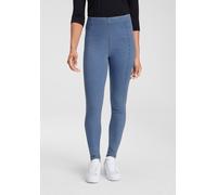 Jeansjeggings ARIZONA, Damen, Gr. 46, N-Gr, blau (bleached), Denim/Jeans, Obermaterial: 63% Baumwolle, 32% Polyester, 5% Elasthan, Basic, skinny fit lang, Jeans, extra-eng geschnittene Beinform, hohe 