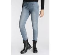 Jeansjeggings ARIZONA "mit leichtem Thermo Effekt", Damen, Gr. 38, N-Gr, blau (bleached), Denim/Jeans, Obermaterial: 72% Baumwolle, 26% Polyester, 2% Elasthan, Basic, skinny fit lang, Jeans, extra-eng