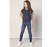 Jeansjeggings NAME IT "LEGGINGS - Extraeng mit hohem Komfort und Gürtelschlaufen", Mädchen, Gr. 98, N-Gr, blau (schwarz, blau, denim), Denim/Jeans, Obermaterial: 57% Lyocell, 31% Polyester, 10% Viskos