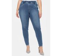 Jeansjeggings SHEEGO, Damen, Gr. 48, Normalgrößen, blau (light blau, denim), 76% Baumwolle, 22% Polyester, 2% Elasthan, unifarben, lang, Jeans (14668025-48) light blau, denim