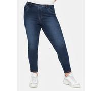 Jeansjeggings SHEEGO, Damen, Gr. 58, Normalgrößen, blau (dunkelblau denim), 76% Baumwolle, 22% Polyester, 2% Elasthan, unifarben, lang, Jeans (51388312-58) dunkelblau denim