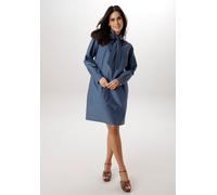 Jeanskleid ANISTON SELECTED, Damen, Gr. 44, N-Gr, blau (jeansblau), Jeans, Obermaterial: 100% Baumwolle, unifarben, kniefrei, Kleider, mit fixierter Schluppe zum Binden am V-Ausschnitt - NEUE KOLLEKTI
