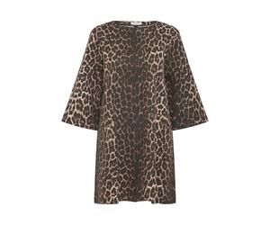 Jeanskleid B.YOUNG "Denimkleid BYKENNA", Damen, Gr. 36, N-Gr, beige (denim leopard mix), Obermaterial: 98% Baumwolle CO. 2% Elasthan EL., Kleider (98997764-36) denim leopard mix