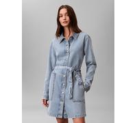 Calvin Klein Damen Denim Minikleid mit Gürtel, Coastal LV047F671G Kleider, Blau, S