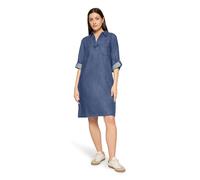 Jeanskleid CARTOON "Damen mit Kragen", Damen, Gr. 44, Normalgrößen, blau, Obermaterial: 61% Lyocell, 39% Baumwolle, A-Linie kurz, V-Ausschnitt, Kleider (32870926-44) blau