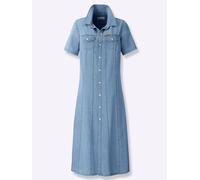Jeanskleid CASUAL LOOKS "Jeans-Kleid", Damen, Gr. 21, Kurzgrößen, blau, bleached, Denim/Jeans, 100% Baumwolle, unifarben, wadenlang, Kleider (49353735-21) blau, bleached