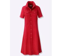 Jeanskleid CASUAL LOOKS "Jeans-Kleid", Damen, Gr. 22, Kurzgrößen, erdbeere, Denim/Jeans, 100% Baumwolle, unifarben, wadenlang, Kleider (51521067-22) erdbeere