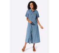 Jeanskleid CASUAL LOOKS "Jeans-Kleid", Damen, Gr. 40, Normalgrößen, blau, bleached, Denim/Jeans, 100% Baumwolle, unifarben, wadenlang, Kleider (19816529-40) blau, bleached