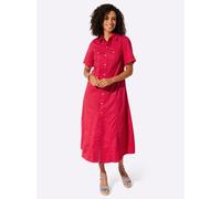 Jeanskleid CASUAL LOOKS "Jeans-Kleid", Damen, Gr. 52, Normalgrößen, erdbeere, Denim/Jeans, 100% Baumwolle, unifarben, wadenlang, Kleider (63971267-52) erdbeere