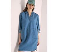 Jeanskleid CECIL, Damen, Gr. S (38), US-Größen, mid blau wash, Web, 63% Baumwolle, 37% Lyocell, unifarben, comfort fit knieumspielend, V-Ausschnitt, abgesteppt, Kleider, knielang (60588708-S) mid blau