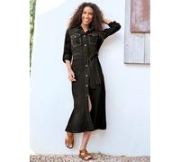 Jeanskleid HEINE "Jeans-Kleid", Damen, Gr. 40, Normalgrößen, schwarz (schwarz, denim), Denim/Jeans, 100% Baumwolle, unifarben, lang, Rundhals, Kleider (11586006-40) schwarz, denim