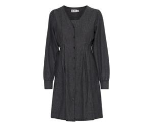 Jeanskleid ICHI "Denimkleid IHARCHER", Damen, Gr. 38, N-Gr, grau (washed schwarz), Obermaterial: 100% Baumwolle CO., Kleider (64084241-38) washed schwarz