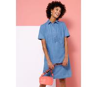 Jeanskleid "Jeans-Kleid", Damen, Gr. 54, Normalgrößen, blau, bleached, 100% Baumwolle, unifarben, kurz, Kleider (81113160-54) blau, bleached