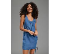 Jeanskleid KANGAROOS, Damen, Gr. 38, N-Gr, blau (blau used), Web, Obermaterial: 100% Baumwolle, unifarben, Basic, figurumspielend mini, Rundhals, Kleider, knielang, trendig, aus Baumwolle, ärmellos (9