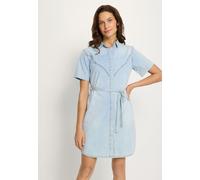 Jeanskleid LASCANA, Damen, Gr. 42, N-Gr, blau (light blau washed), Denim/Jeans, Obermaterial: 100% Baumwolle, figurbetont ca. Mitte Oberschenkel, Kleider, in softer Denimqualität (81860256-42) light b