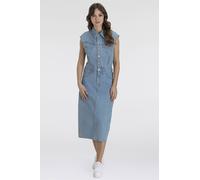 Jeanskleid LEVI'S "ICONIC SLEEVELESS DRESS", Damen, Gr. L (40), N-Gr, wrapped in blau, Denim/Jeans, Obermaterial: 100% Baumwolle, casual, figurbetont ca. Mitte Wade, ohne Ärmel, Kleider (71152014-L) w