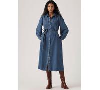 Jeanskleid LEVI'S "JOURNEY LS MAXI DRESS", Damen, Gr. XS (34), N-Gr, celestial blau, Denim/Jeans, Obermaterial: 61% Lyocell, 39% Baumwolle, unifarben, normal 3/4-Länge, Rundhals, 1-Knopf-Manschette, K