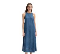 Jeanskleid MARC O'POLO "aus Organic Cotton-Lyocell-Mix", Damen, Gr. M, Normalgrößen, medium blau, Obermaterial: 76% Lyocell, 24% Baumwolle, unifarben, loose fit wadenlang, Rundhals, normaler Saum, Kle