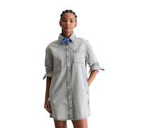 Jeanskleid MARC O'POLO DENIM "aus Rigid Denim", Damen, Gr. M, Normalgrößen, Langarm, grau (light grau), Obermaterial: 100% Baumwolle, unifarben, oversize knielang, Manschette, Kleider (56488962-M) lig