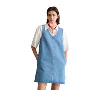 Jeanskleid MARC O'POLO DENIM "mit Ananasblattfasern", Damen, Gr. S, Normalgrößen, medium blau, Obermaterial: 86% Baumwolle, 14% PAF, unifarben, loose fit kurz, V-Ausschnitt, normaler Saum, Kleider (42