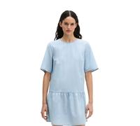 Jeanskleid MARC O'POLO "mit Tencel™ Lyocell", Damen, Gr. 38, Normalgrößen, blau (light blau), Obermaterial: 82% Baumwolle, 18% Lyocell, unifarben, loose fit knielang, Rundhals, normaler Saum, Kleider