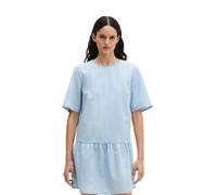 Jeanskleid MARC O'POLO "mit Tencel™ Lyocell", Damen, Gr. 42, Normalgrößen, blau (light blau), Obermaterial: 82% Baumwolle, 18% Lyocell, unifarben, loose fit knielang, Rundhals, normaler Saum, Kleider 