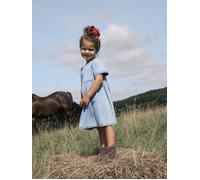 Jeanskleid NAME IT "NMFGEMMA LOOSE DNM DRESS 4070-OV H", Mädchen, Gr. 104, N-Gr, blau (medium blau denim), Denim/Jeans, Obermaterial: 100% Baumwolle, unifarben, Rundhals, Kleider Jeanskleid (37180846-