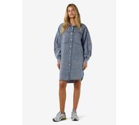 Jeanskleid NOISY MAY "NMENZA RICA LS SHIRT DRESS", Damen, Gr. S, N-Gr, blau (medium blau denim), Denim/Jeans, Obermaterial: 100% Baumwolle, unifarben, kniefrei, Manschette, Kleider, Baumwolle, loose f