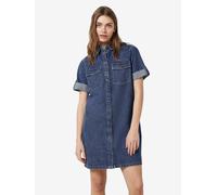 Noisy may Damen Kurzes Denim Jeanskleid Oversize Kurzarm Hemd Design Basic Shirtkleid, Farben:Blau, Größe:S